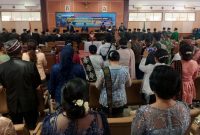 Suasana pengambilan sumpah janji DPRD Mabar NTT 2024-2029 melalu sidang paripurna dewan setempat di Labuan Bajo, Jumat (30/8/2024). 