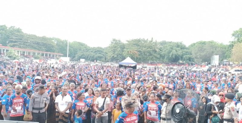 Kampanye Akbar Deo-Do di lapangan Pancasila Kota Ende, Kabupaten Ende, Sabtu (16/11/2024) Sore.