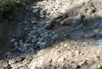 Kondisi jalan Provinsi Dangka Mangka- Benteng Jawa- Dampek yang tersisa hanya batu dasar jalan.