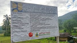 Papan Informasi proyek Irigasi di Kecamatan Sambi Rampas, Kabupaten Manggarai Timur. Gambar diabadikan, Selasa (3/2/2026).