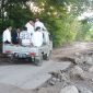 Kondisi Ruas Jalan Nobo-Nurabelen di Kecamatan Ile Bura Tertimbun Material Lahar Dingin