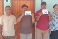 Calon Kades Bobawa dengan Nomor urut 1, Bertolomeus Age, Nomor urut 2, Petrus Riwu, bersama Penjabat Kepala Desa Bobawa, Ibu Anselina Dhei dan Panitia Pilkades Kecamatan Golewa Selatan, Fransiskus X.Jawa. 