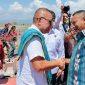 Wabup Ngada, Bernadinus Dhey Ngebu (kanan) terimapejabat Kemenko Pangan di Bajawa, Kamis (24/9/2026).