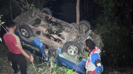 Aparat Kepolisian Resor Ngada lakukan olahTKP LakalantasTunggal.