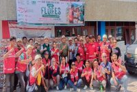 Team PMI SSumutdan PMI Kabupaten Ende pose bersama di Stadion Marilonga, Sabtu (12/9/2026).
