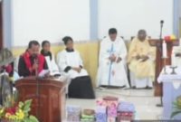 Perayaan syukur tahbisan imamat RP. Fransiskus Carli Kau, SVD di Paroki St Fransiskus dan St Clara Aimere pada Jumat (16/10/2026).