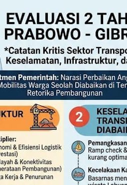 Evaluasi 2 Tahun Prabowo-Gibran, Catatan Kritis Sektor Transportasi: Tantangan Keselamatan, Infrastruktur, dan Pelayanan